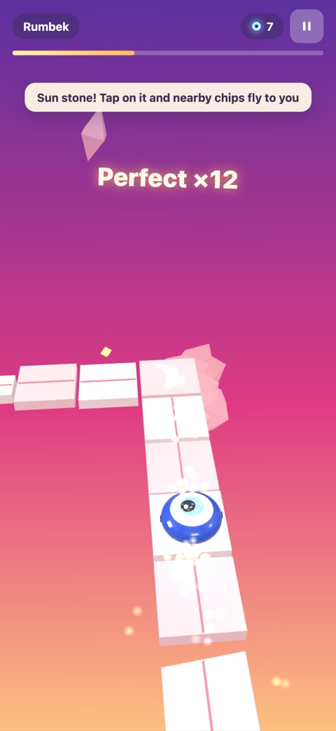 Naztap gameplay: Boncuk rolling along the path