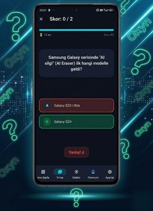 Daily tech trivia quiz screen